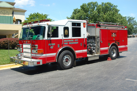 Baltimore City (MD) Fire Dept. Squad 472003 Pierce Enforcer 1250GPM/500GWT/20F